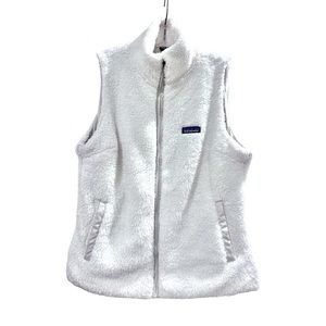 PATAGONIA White fur vest women’s size xl fleece jacket